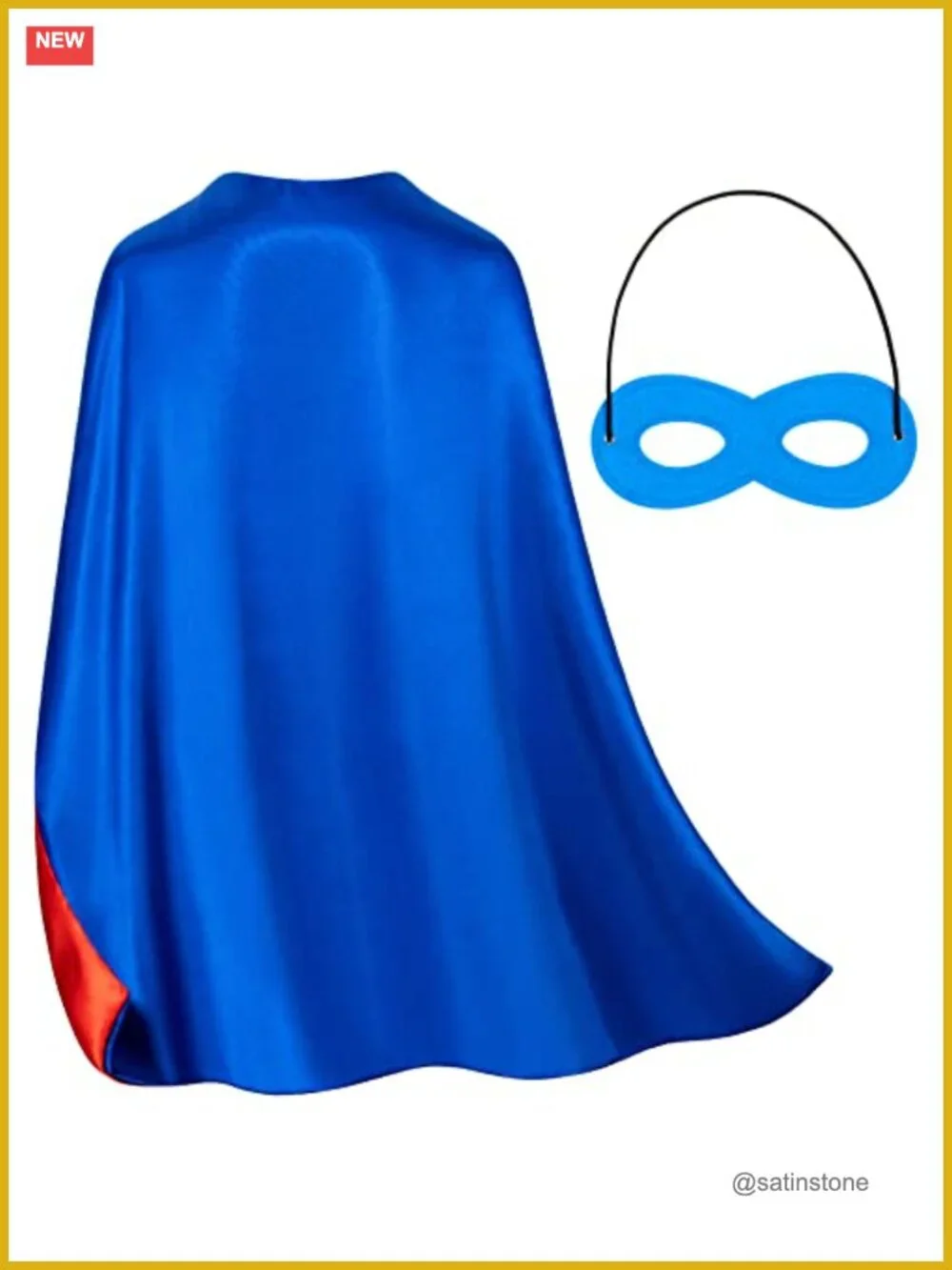 Double-Sided Superhero Cape and Mask for Kids Halloween Cosplay Party